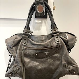 Balenciaga black fringe bag